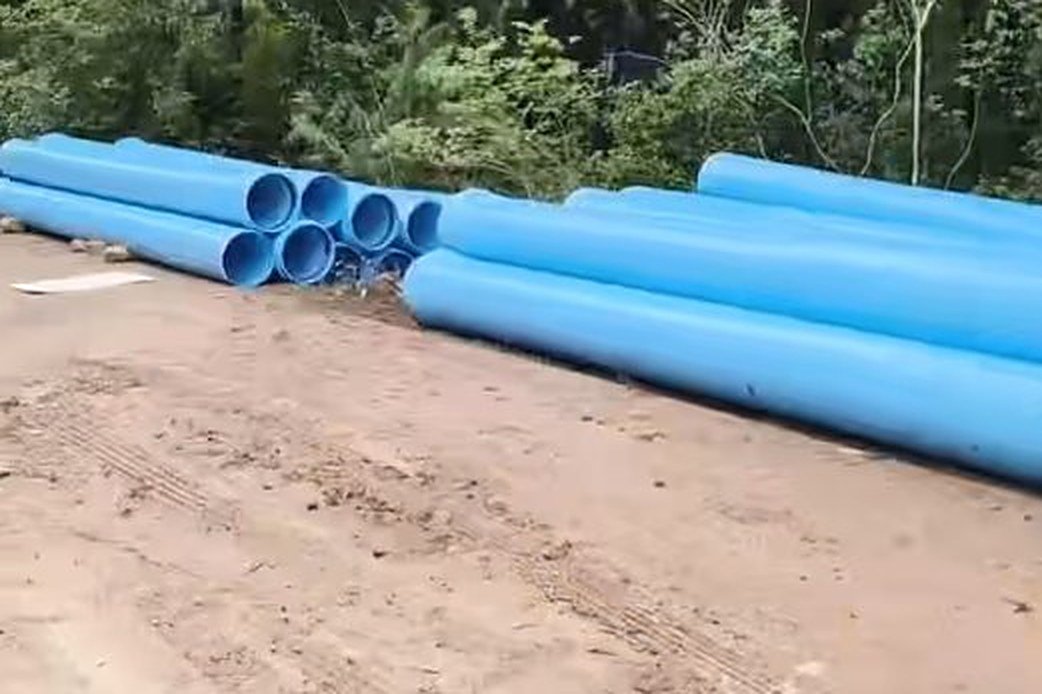 PVC-O给水管材施工现场